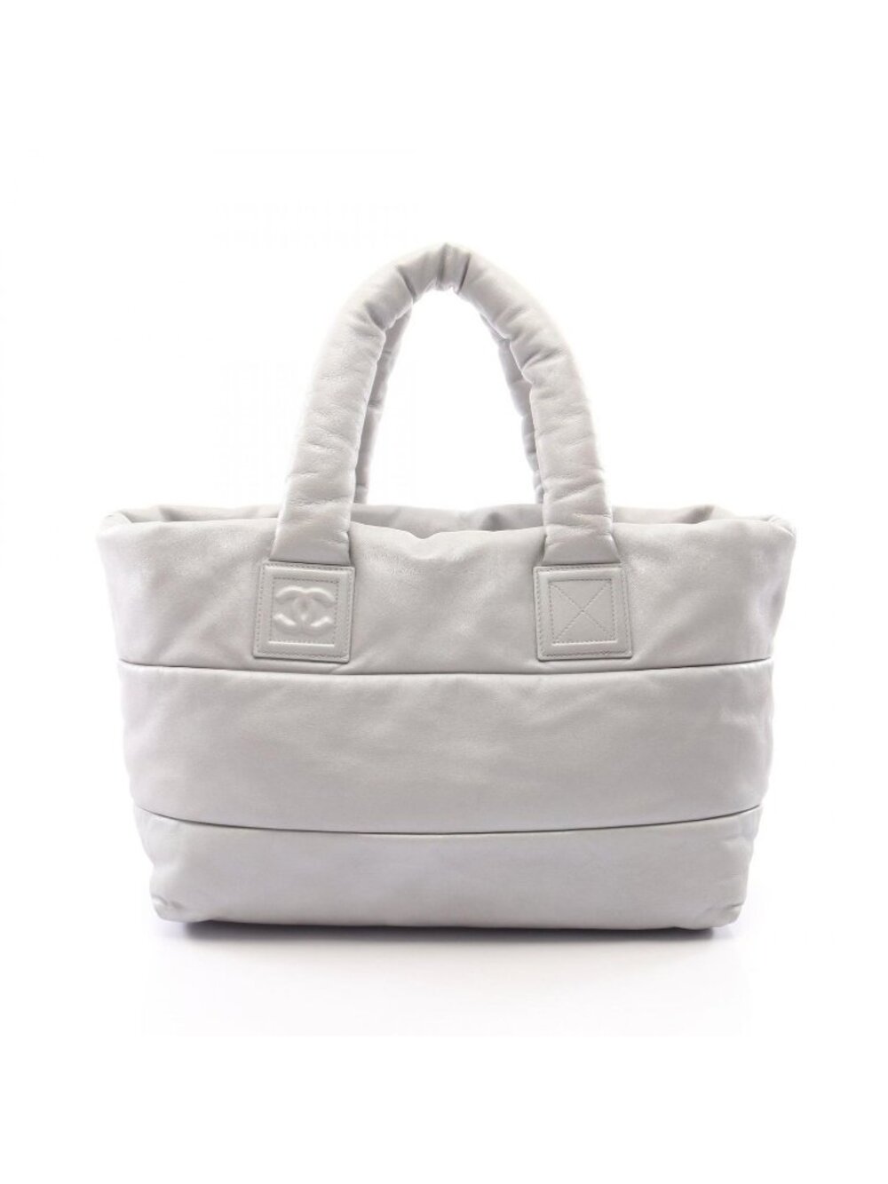 Chanel Tote Coco Cocoon GM Reversible Silver Leather GM
